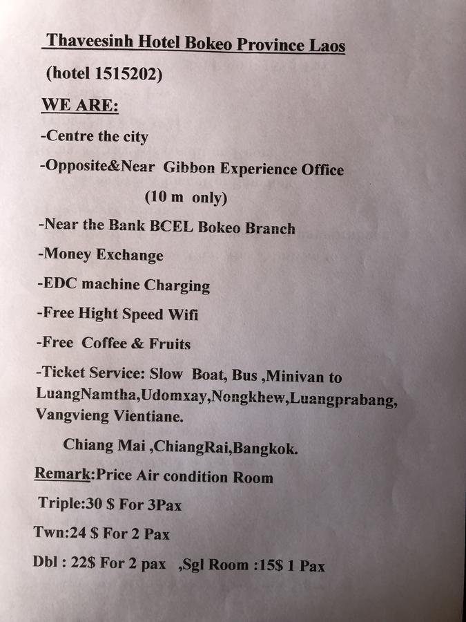 Thaveesinh Hotel Ban Houayxay Bagian luar foto